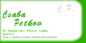 csaba petkov business card